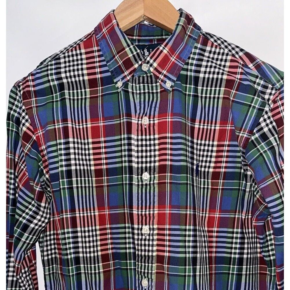 Polo‎ Ralph Lauren Mens Medium Long Sleeve Plaid Button Down 100% Cotton